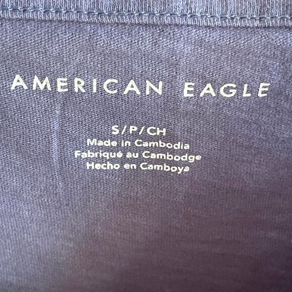 American Eagle Ruffle Hem Cami Tank Top Small Purple Blue Cropped Tank - Picture 3 of 4